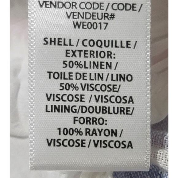 Splendid White Blue Pink Striped Promenade Button Front Maxi Dress Large Linen - Picture 4 of 6